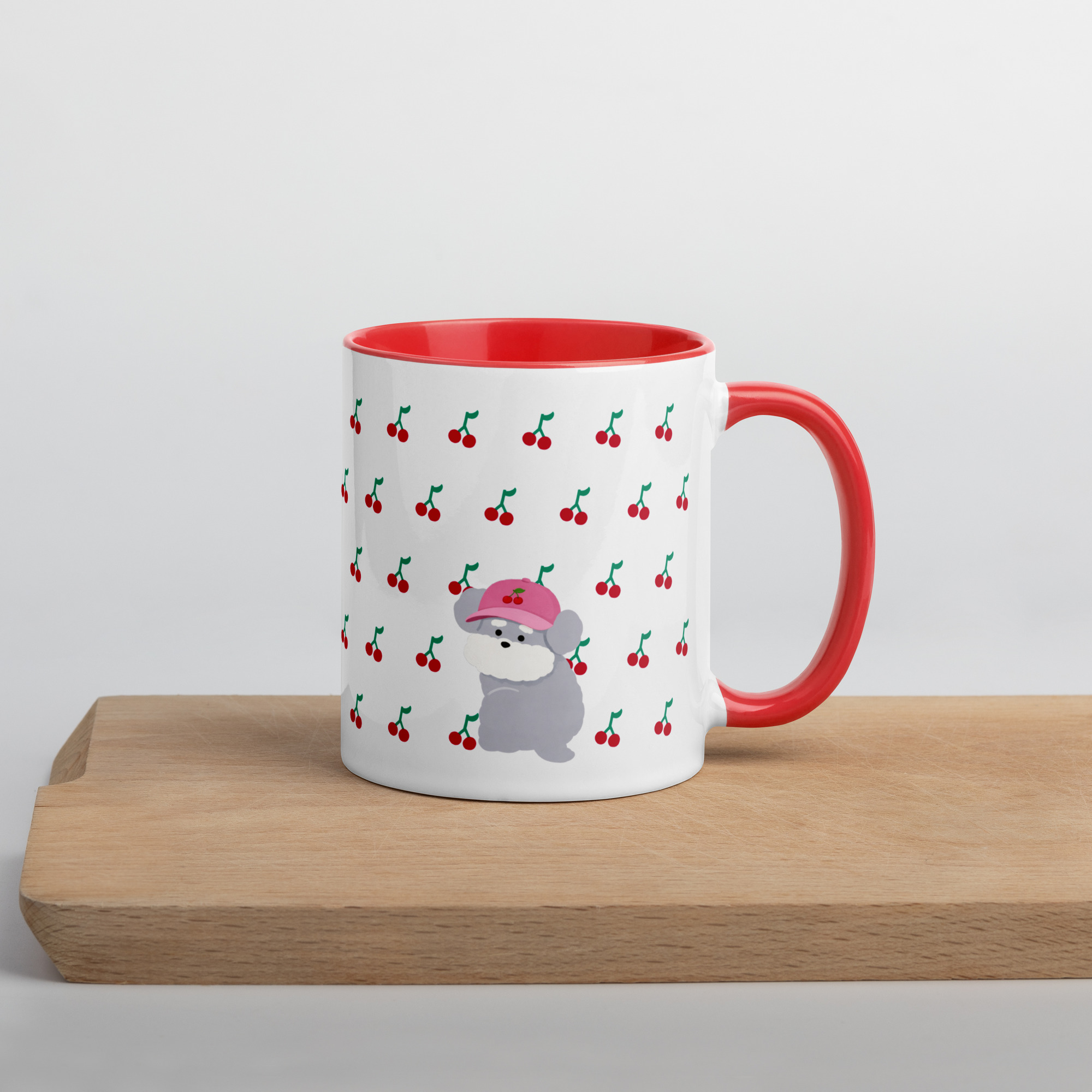 シュナウザーのマグカップ（内側色付き）Red